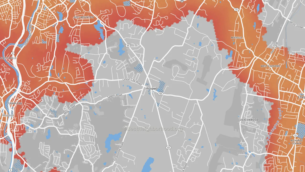 Transit Grade map of 06712, CT