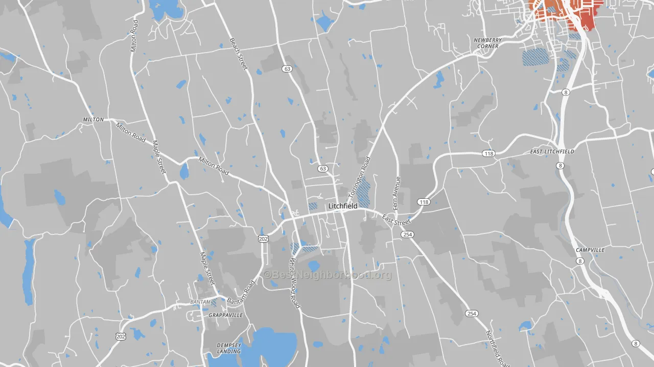 Transit Grade map of 06759, CT