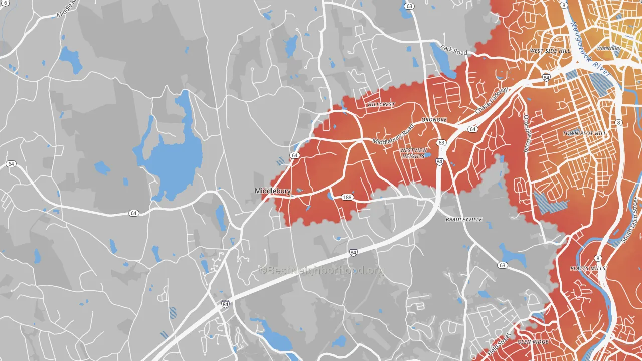 Transit Grade map of 06762, CT