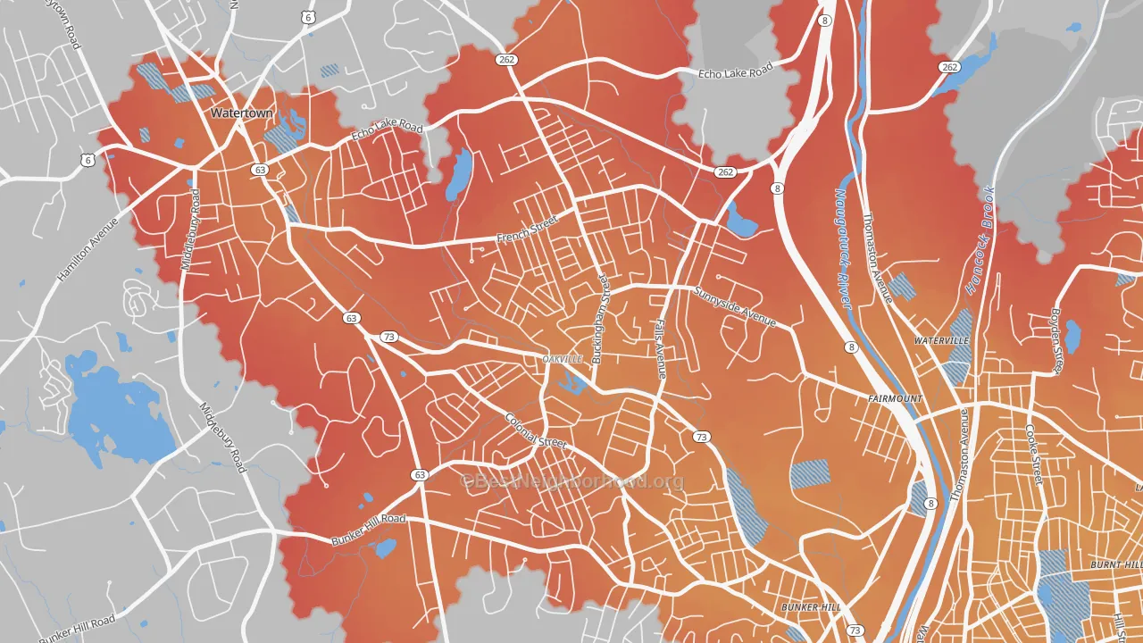 Transit Grade map of 06779, CT