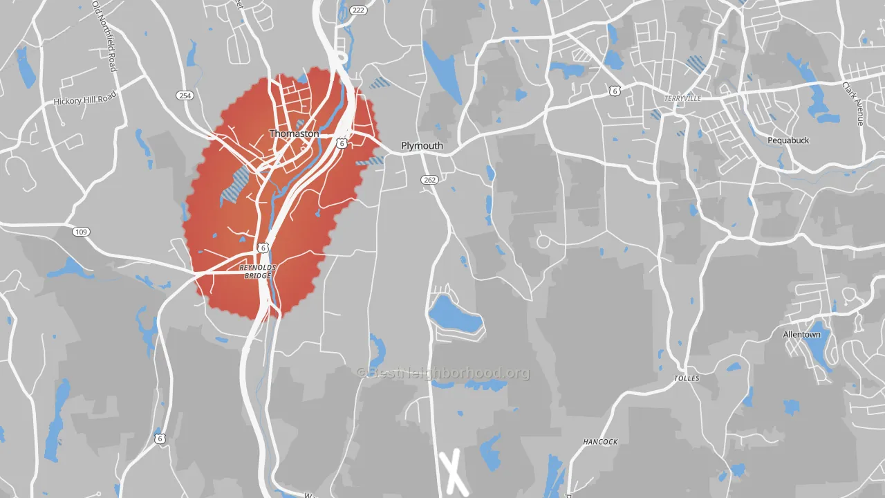 Transit Grade map of 06782, CT