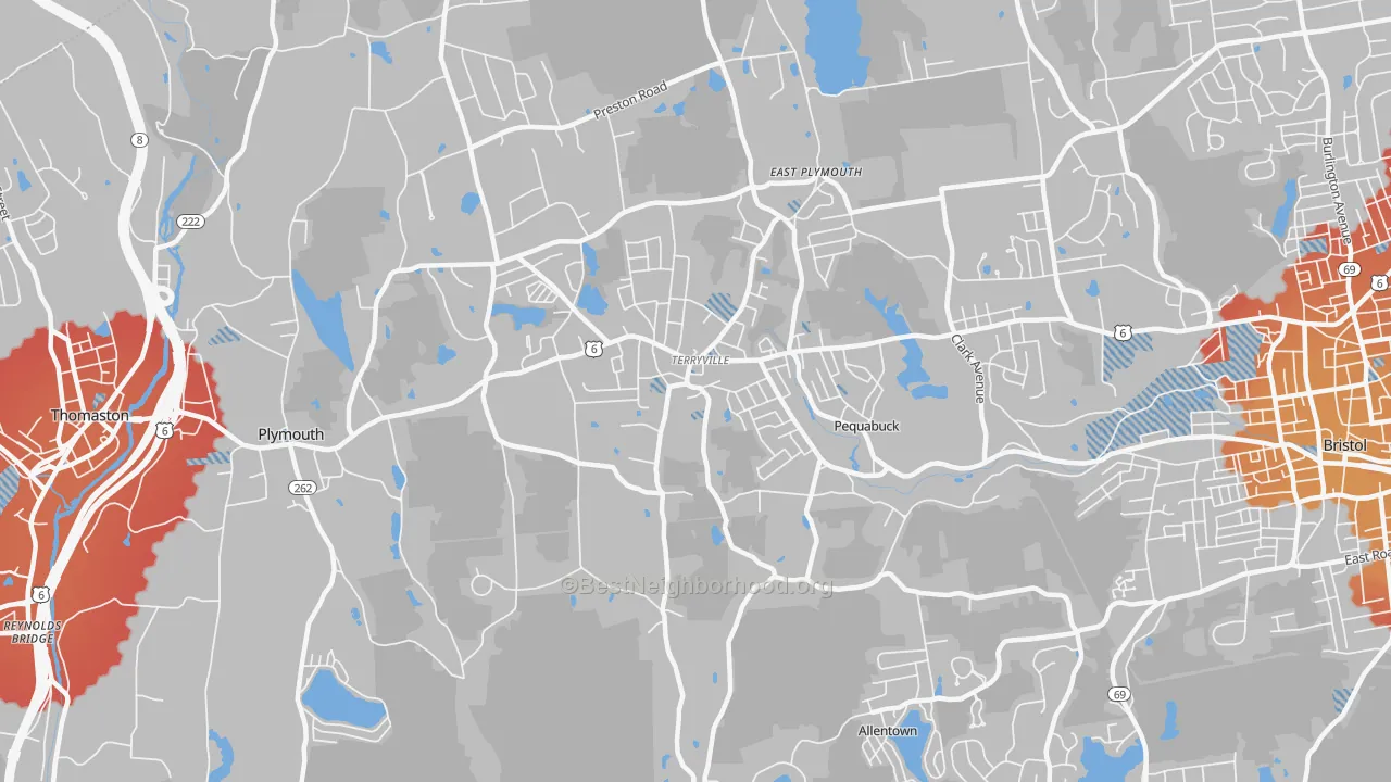 Transit Grade map of 06786, CT