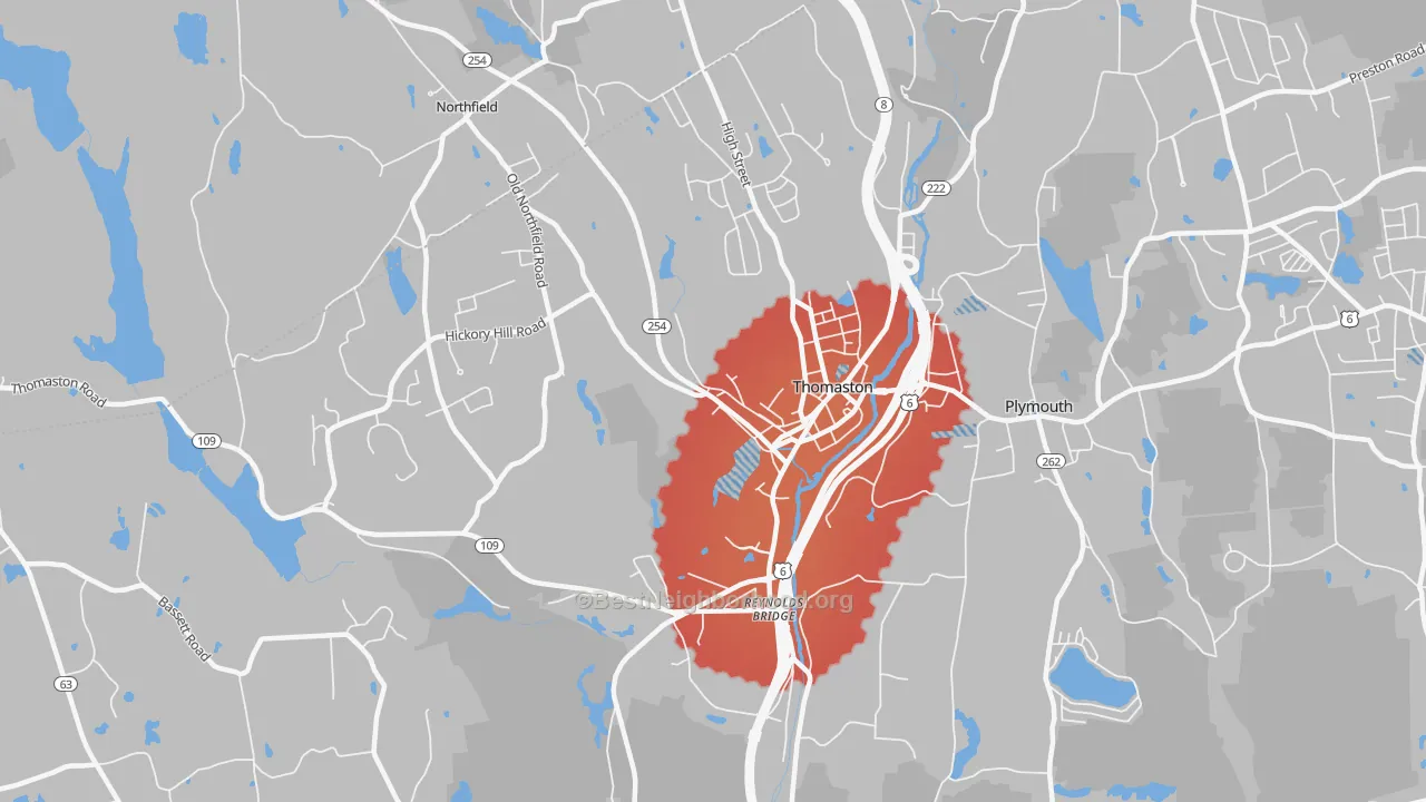 Transit Grade map of 06787, CT