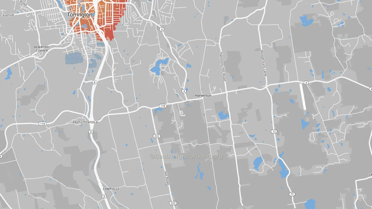 Transit Grade map of 06791, CT
