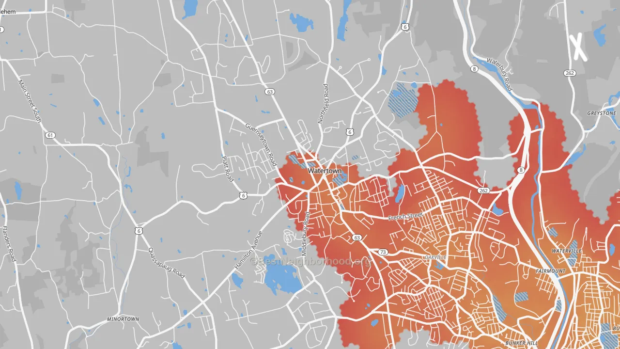 Transit Grade map of 06795, CT