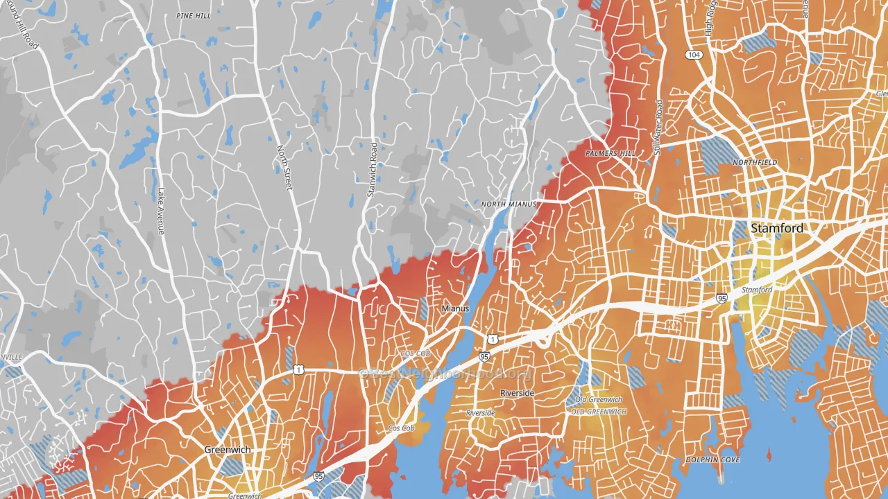 Transit Grade map of 06807, CT