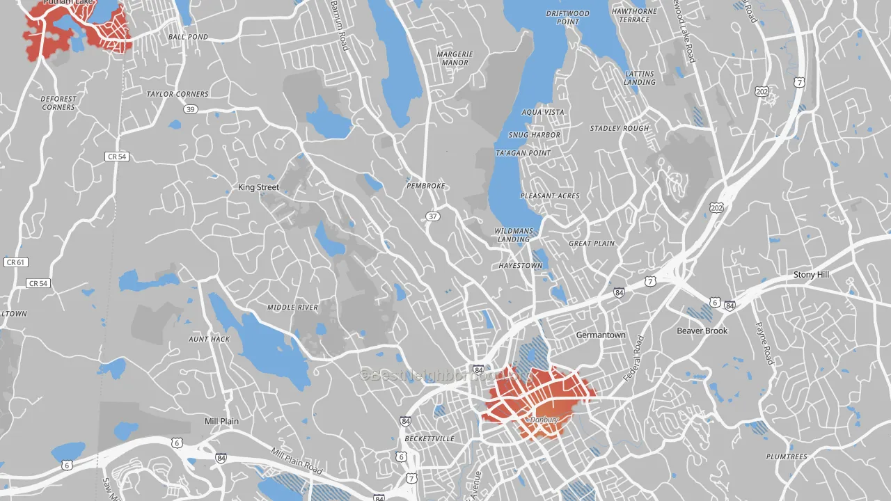 Transit Grade map of 06811, CT