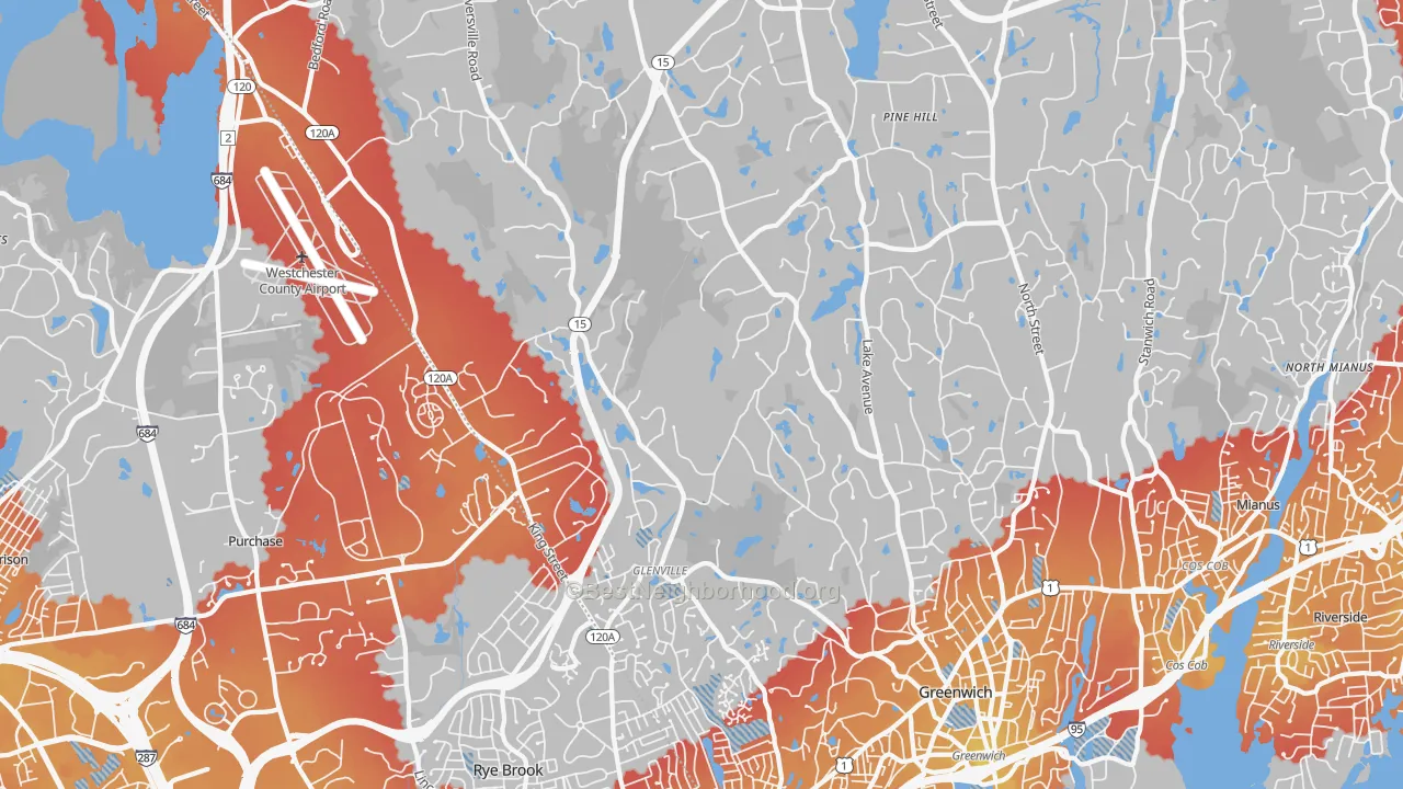 Transit Grade map of 06831, CT