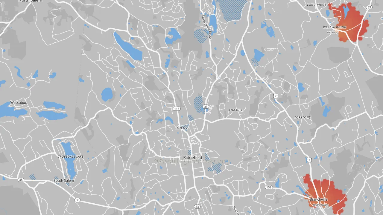 Transit Grade map of 06877, CT