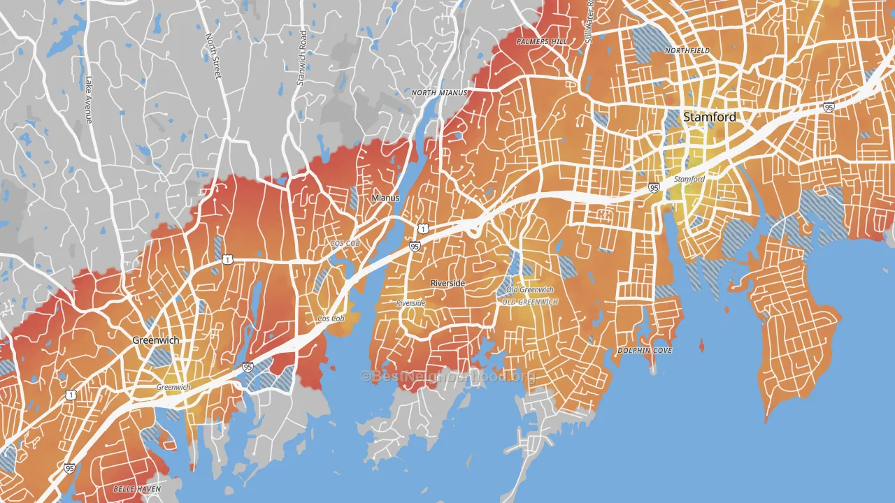 Transit Grade map of 06878, CT