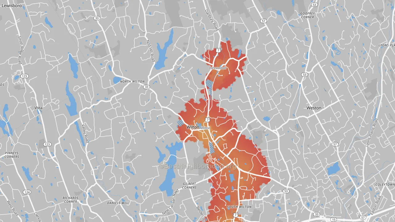 Transit Grade map of 06897, CT