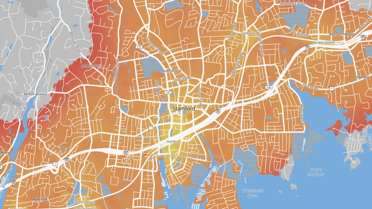 Transit Grade map of 06901, CT