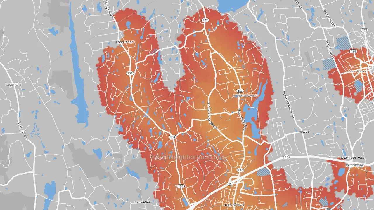 Transit Grade map of 06903, CT