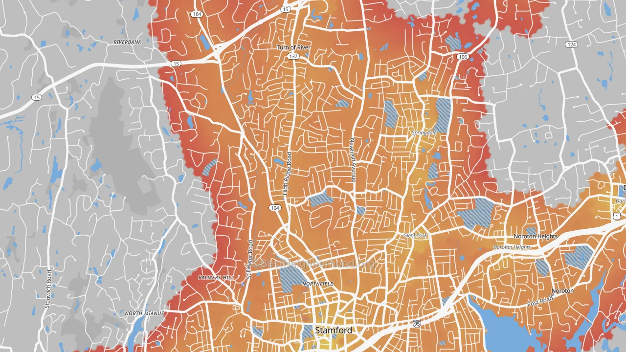 Transit Grade map of 06905, CT