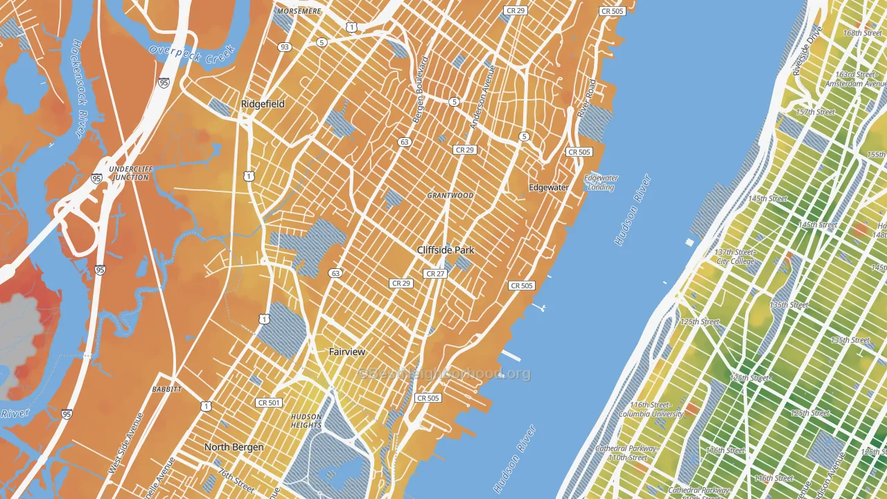 Transit Grade map of 07010, NJ