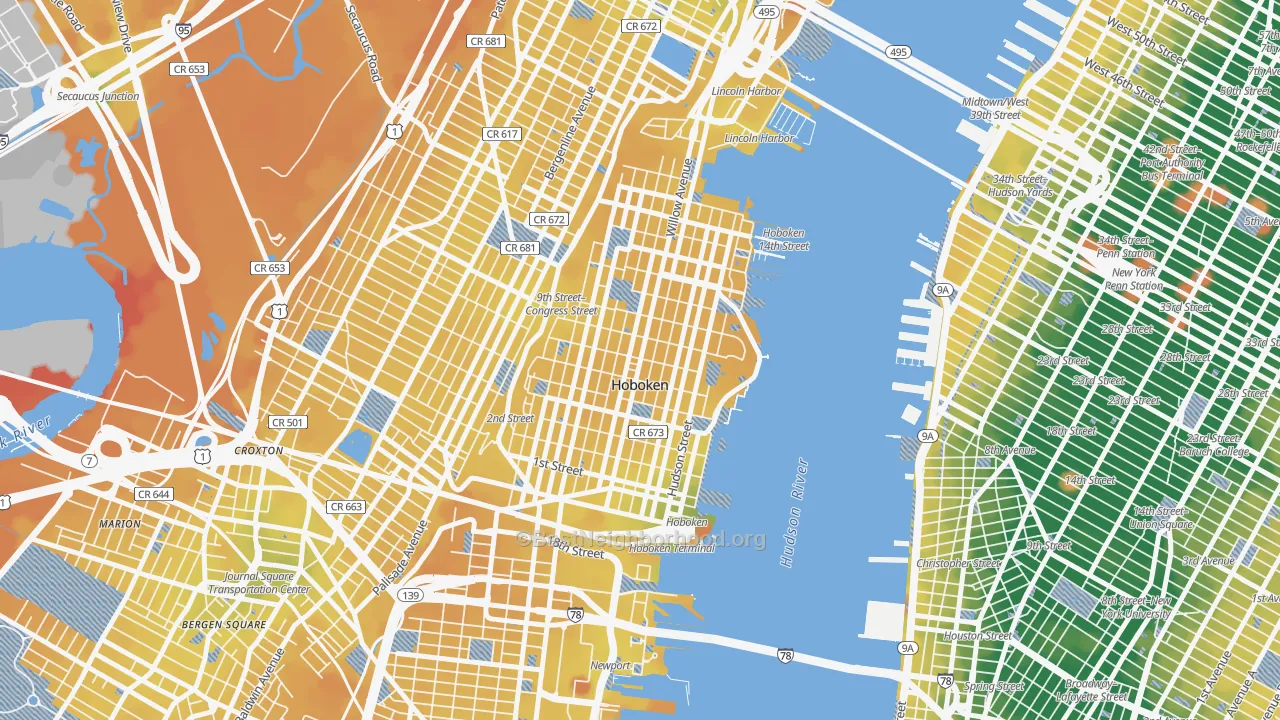 Transit Grade map of 07030, NJ