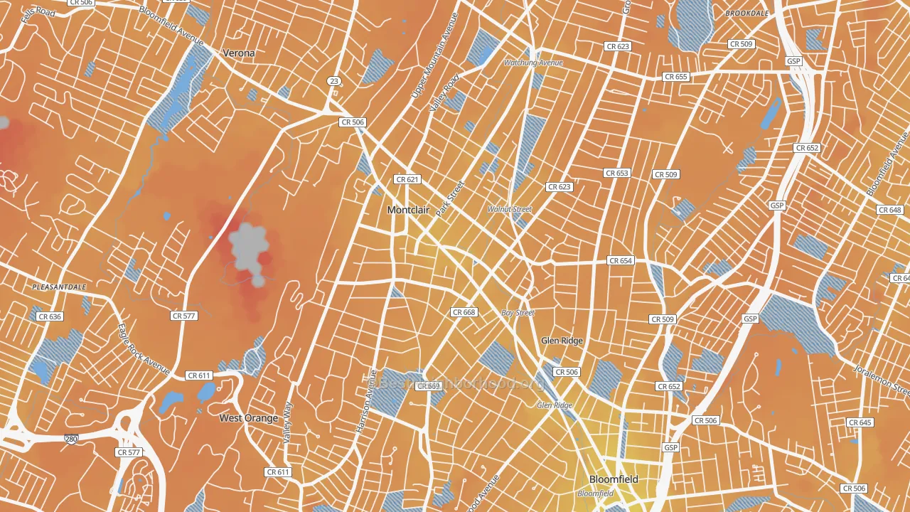 Transit Grade map of 07042, NJ