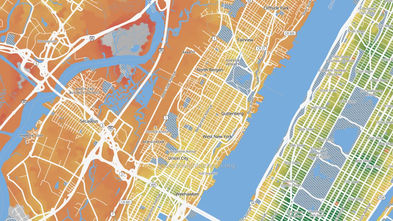 Transit Grade map of 07047, NJ