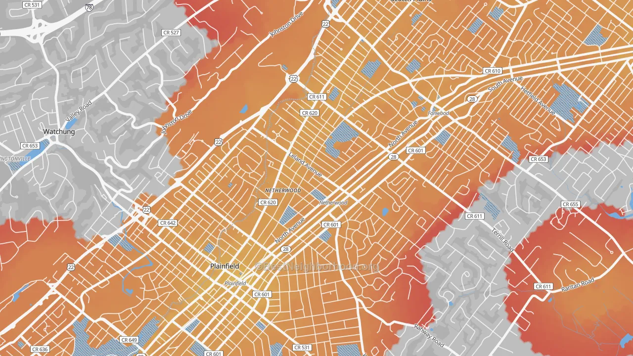 Transit Grade map of 07062, NJ