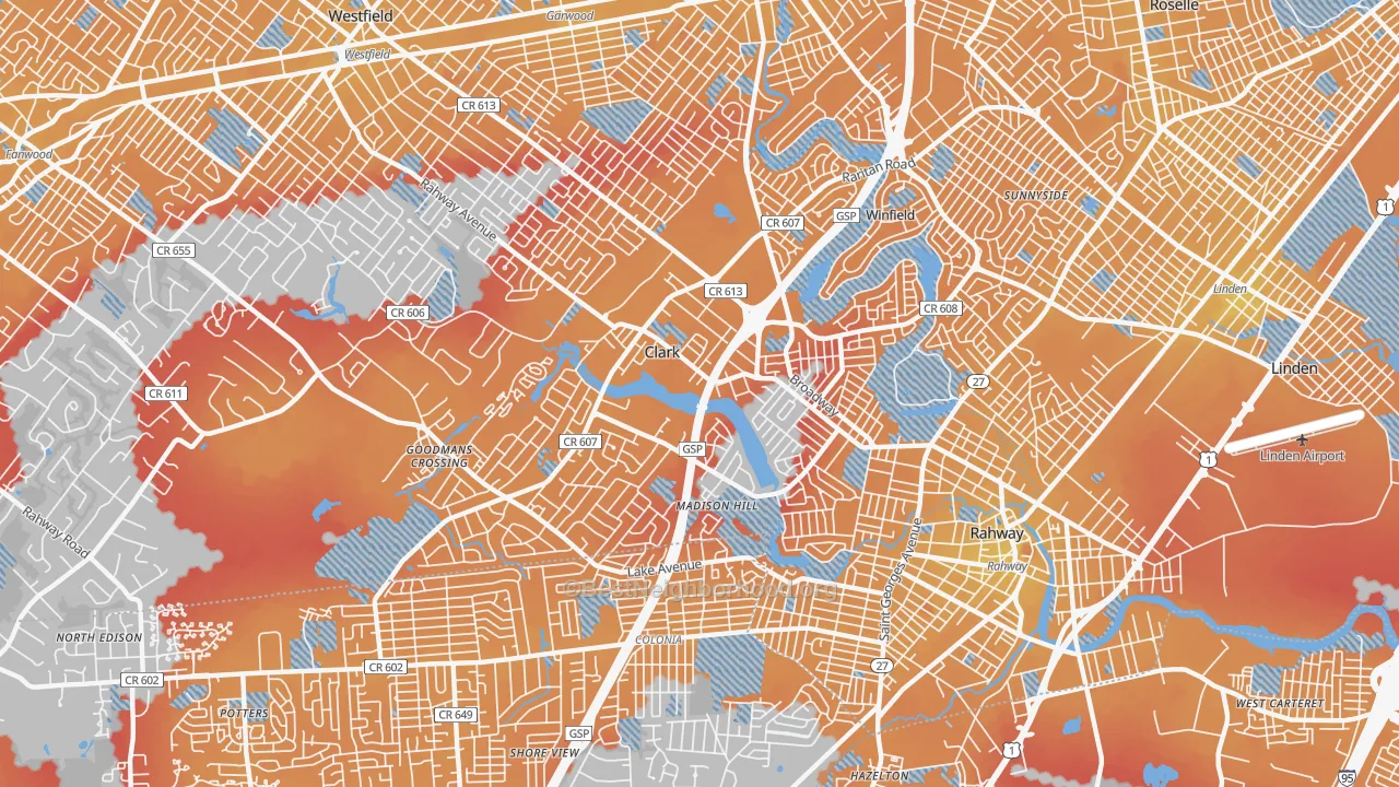 Transit Grade map of 07066, NJ