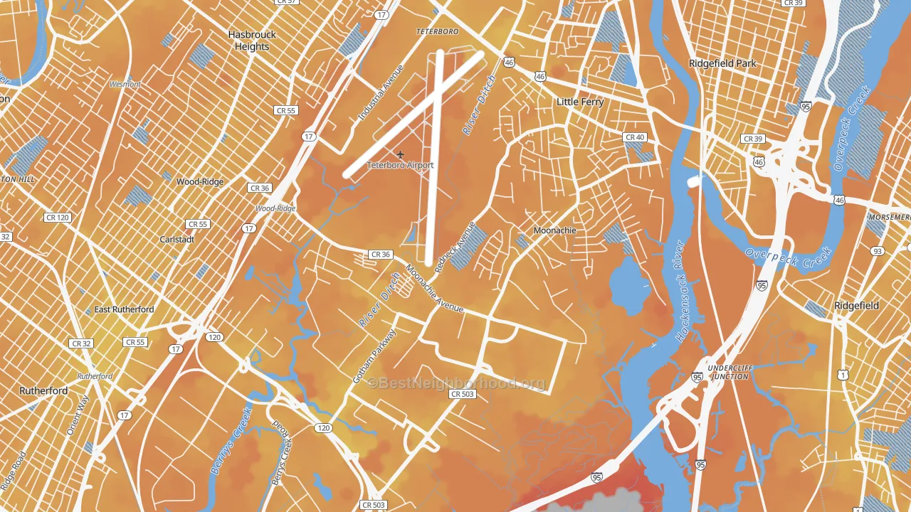 Transit Grade map of 07074, NJ