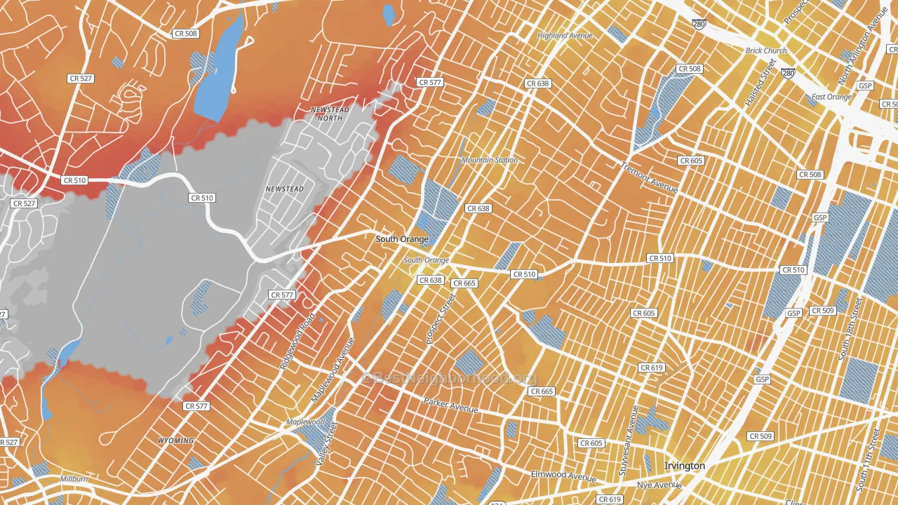 Transit Grade map of 07079, NJ