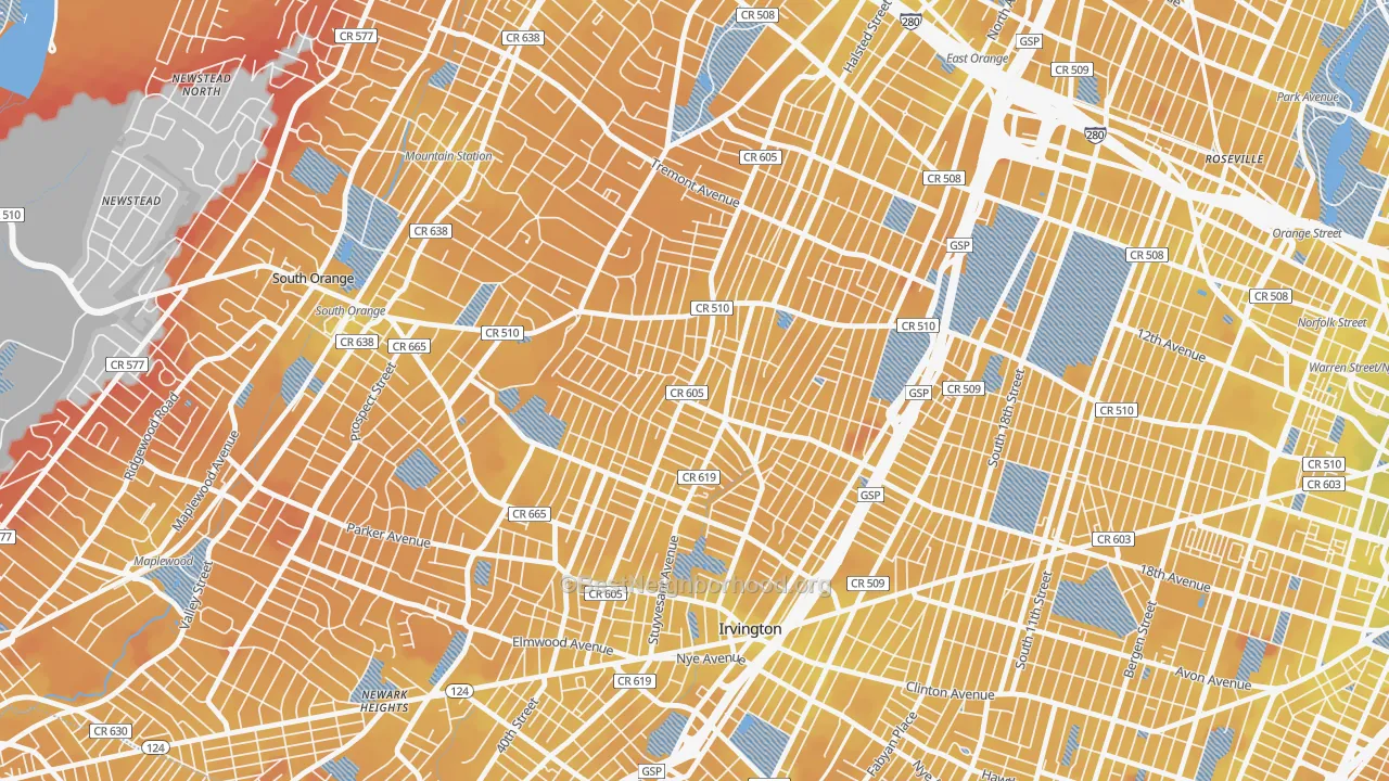 Transit Grade map of 07106, NJ