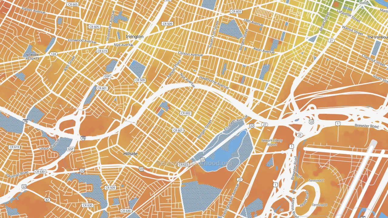 Transit Grade map of 07112, NJ