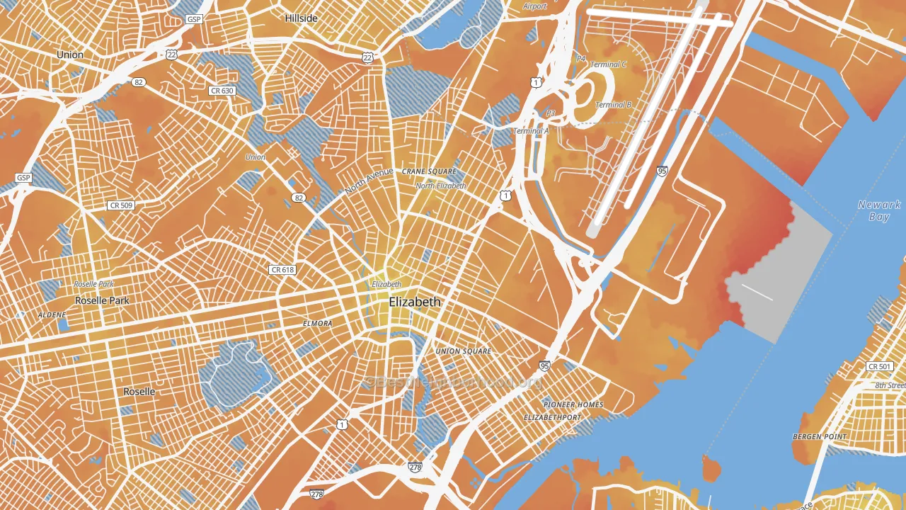 Transit Grade map of 07201, NJ
