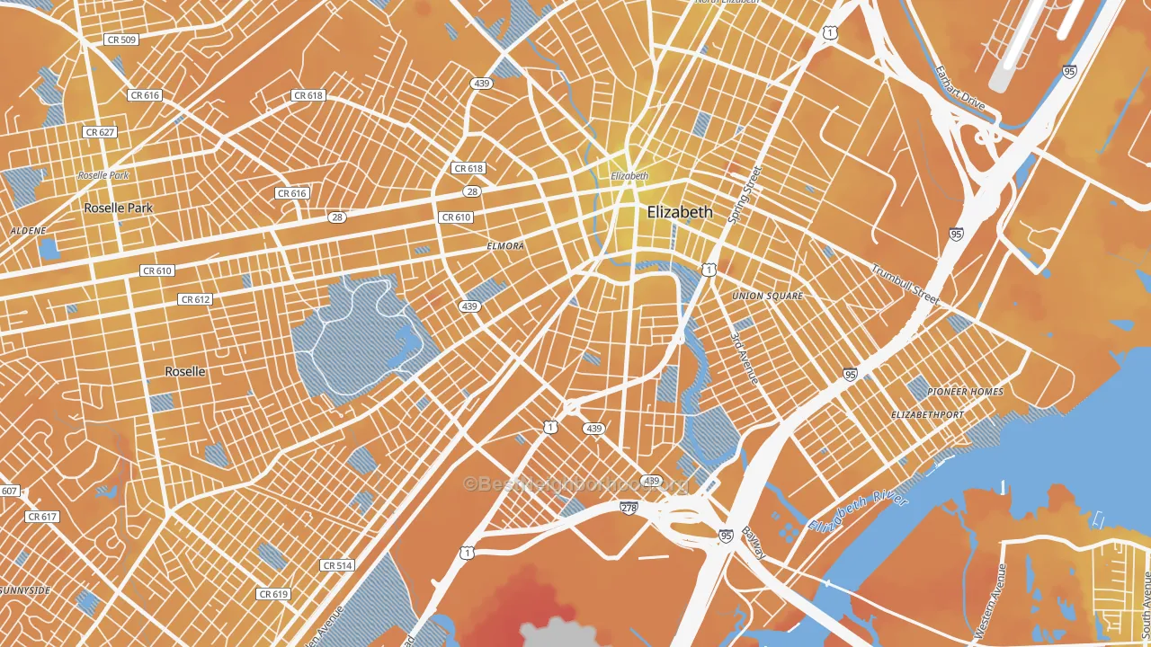 Transit Grade map of 07202, NJ