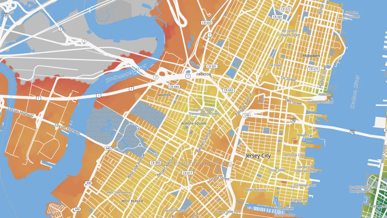 Transit Grade map of 07306, NJ