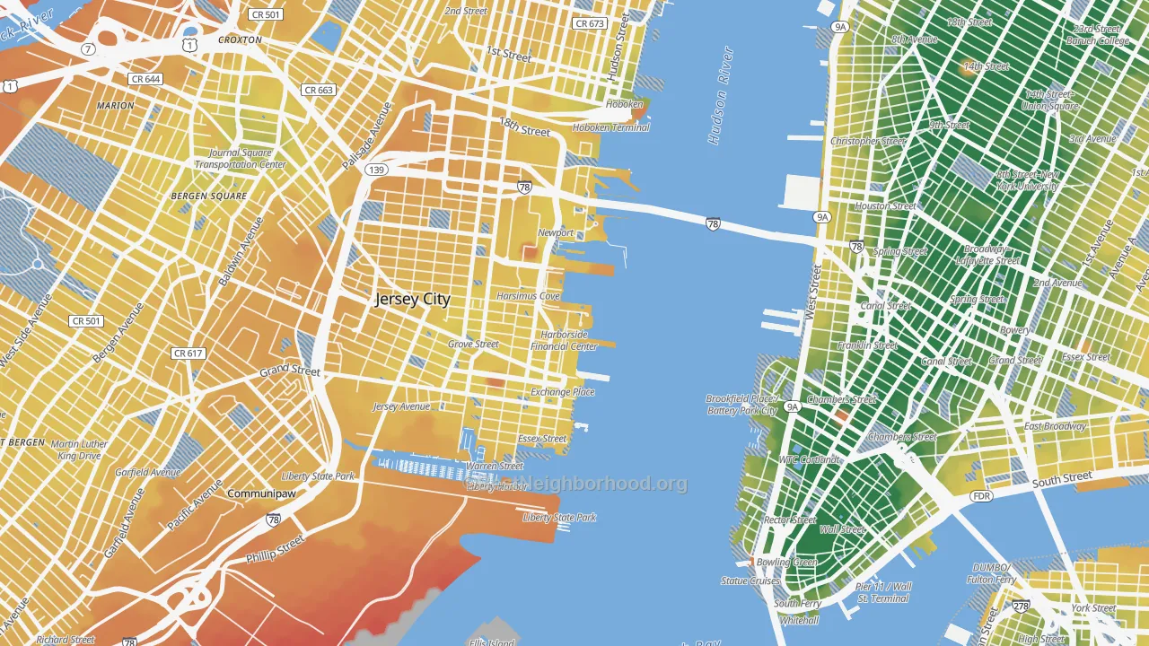 Transit Grade map of 07311, NJ