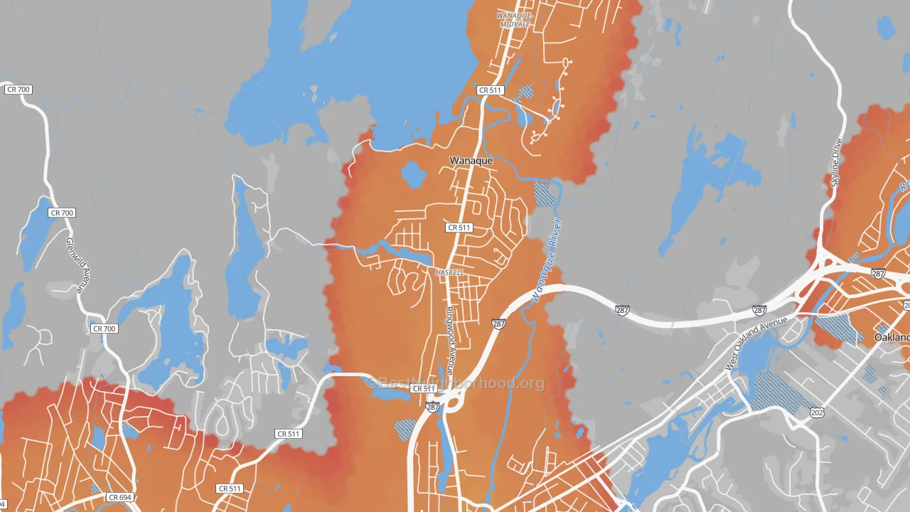 Transit Grade map of 07420, NJ