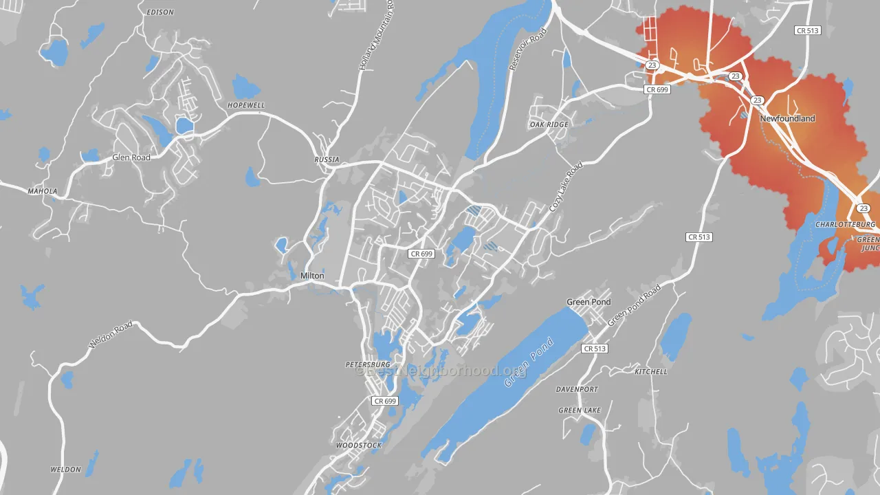 Transit Grade map of 07438, NJ