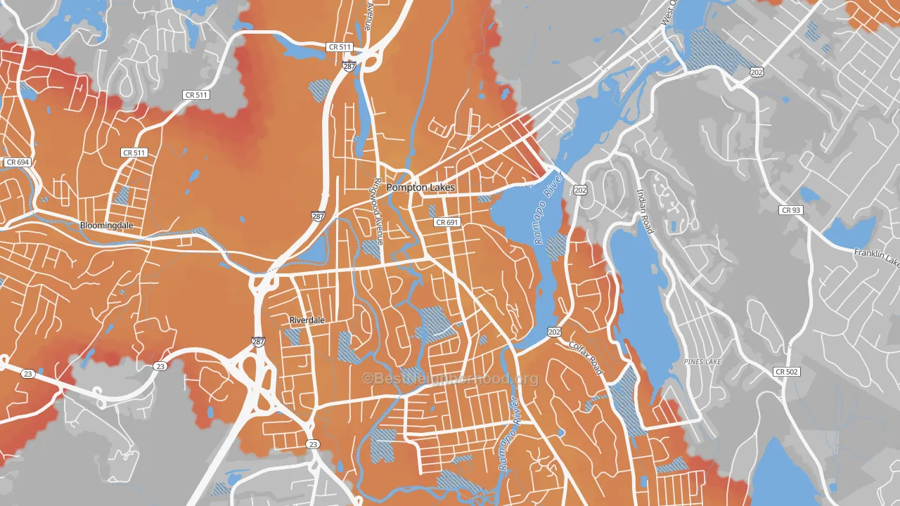 Transit Grade map of 07442, NJ