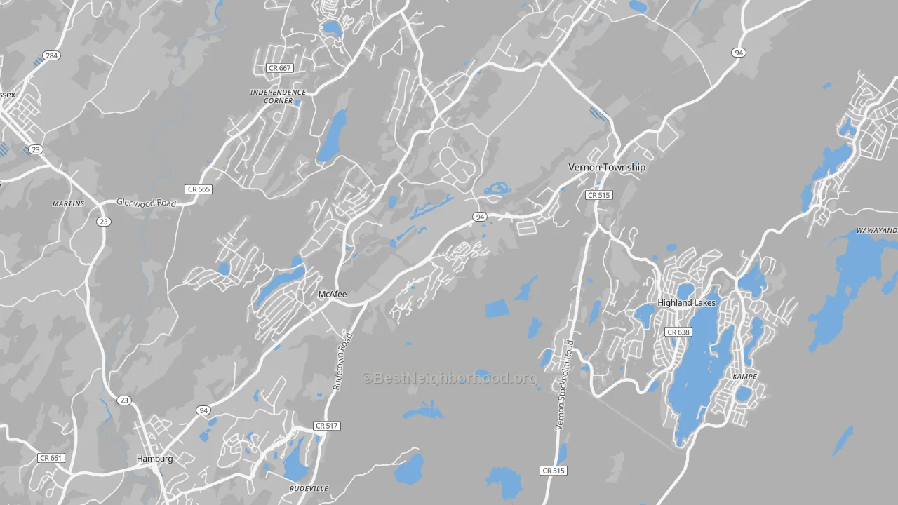 Transit Grade map of 07462, NJ