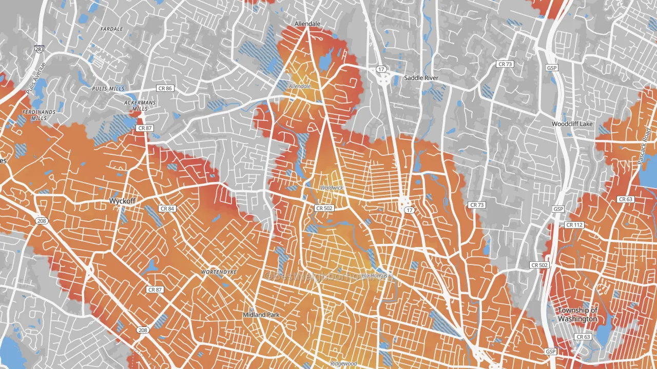 Transit Grade map of 07463, NJ
