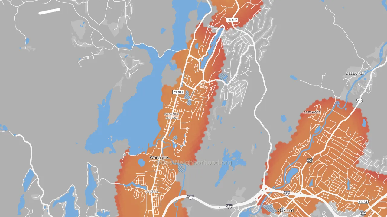 Transit Grade map of 07465, NJ