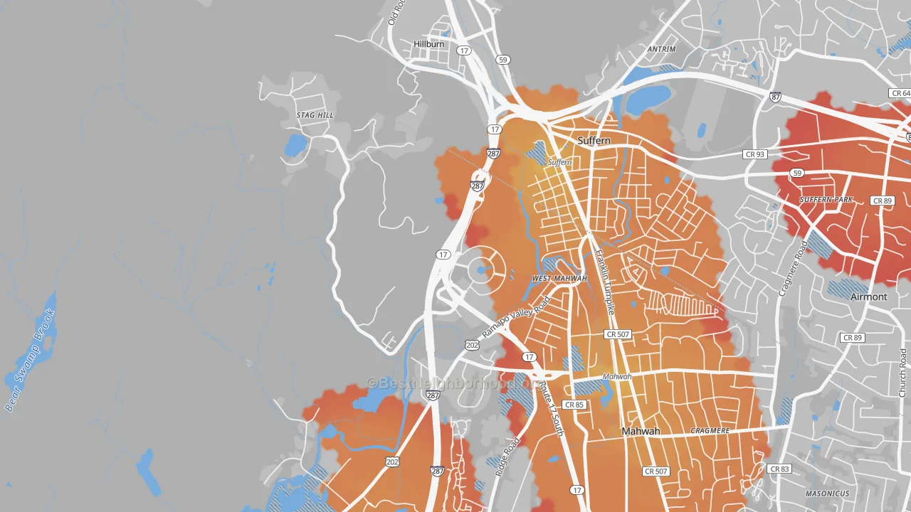 Transit Grade map of 07495, NJ