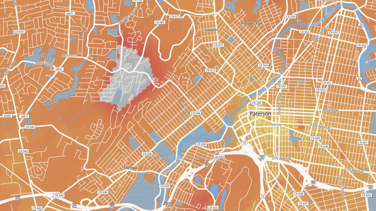 Transit Grade map of 07502, NJ