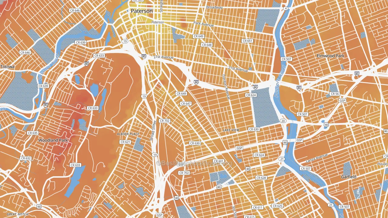 Transit Grade map of 07503, NJ