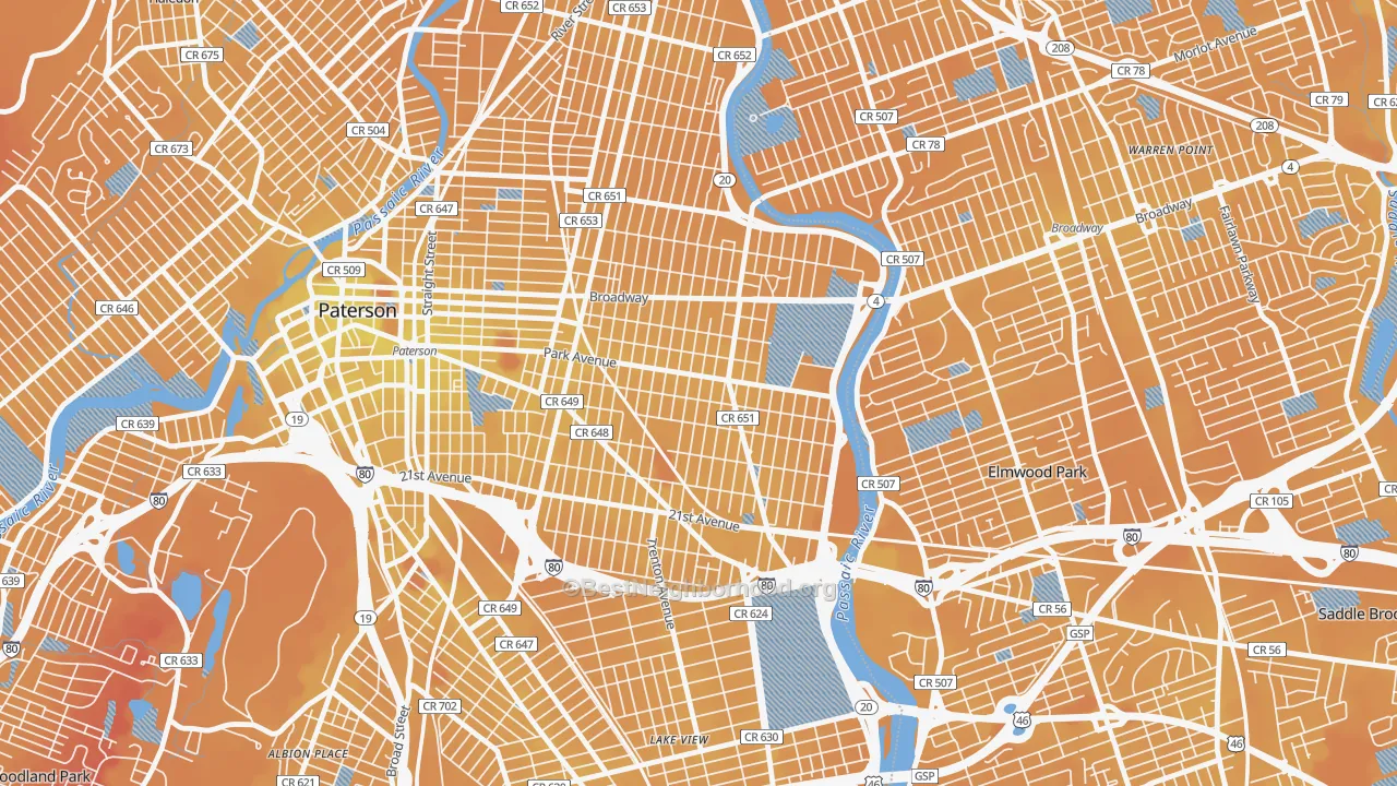 Transit Grade map of 07504, NJ