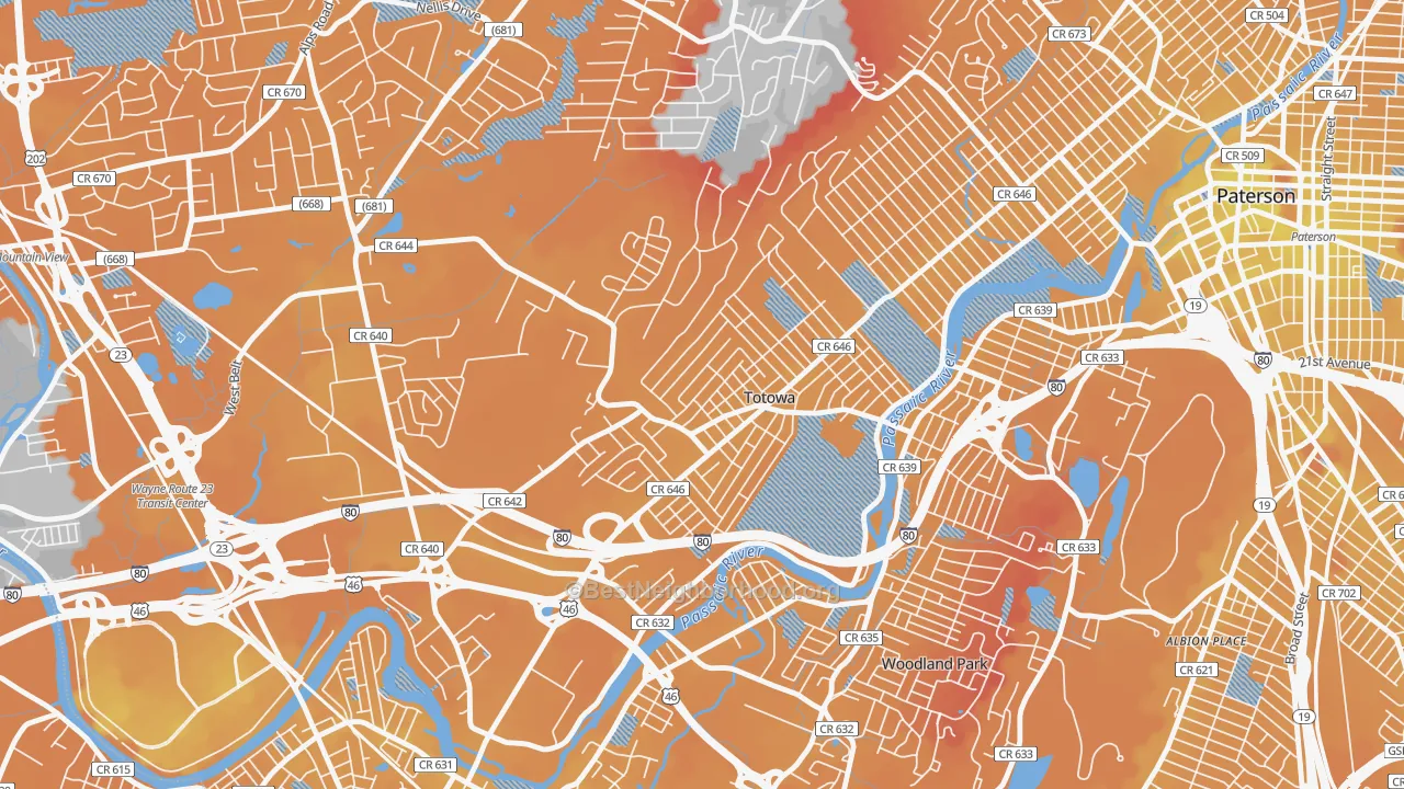 Transit Grade map of 07512, NJ