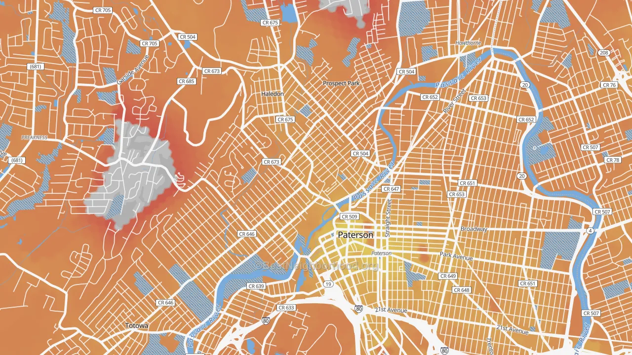 Transit Grade map of 07522, NJ
