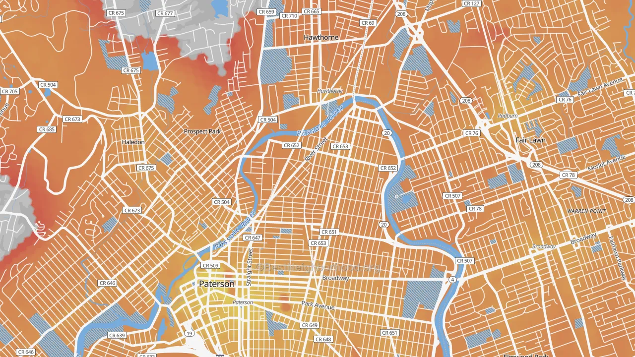 Transit Grade map of 07524, NJ