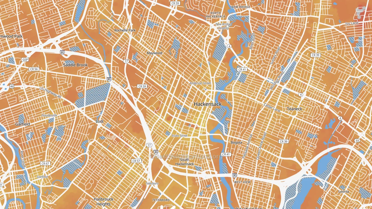 Transit Grade map of 07601, NJ