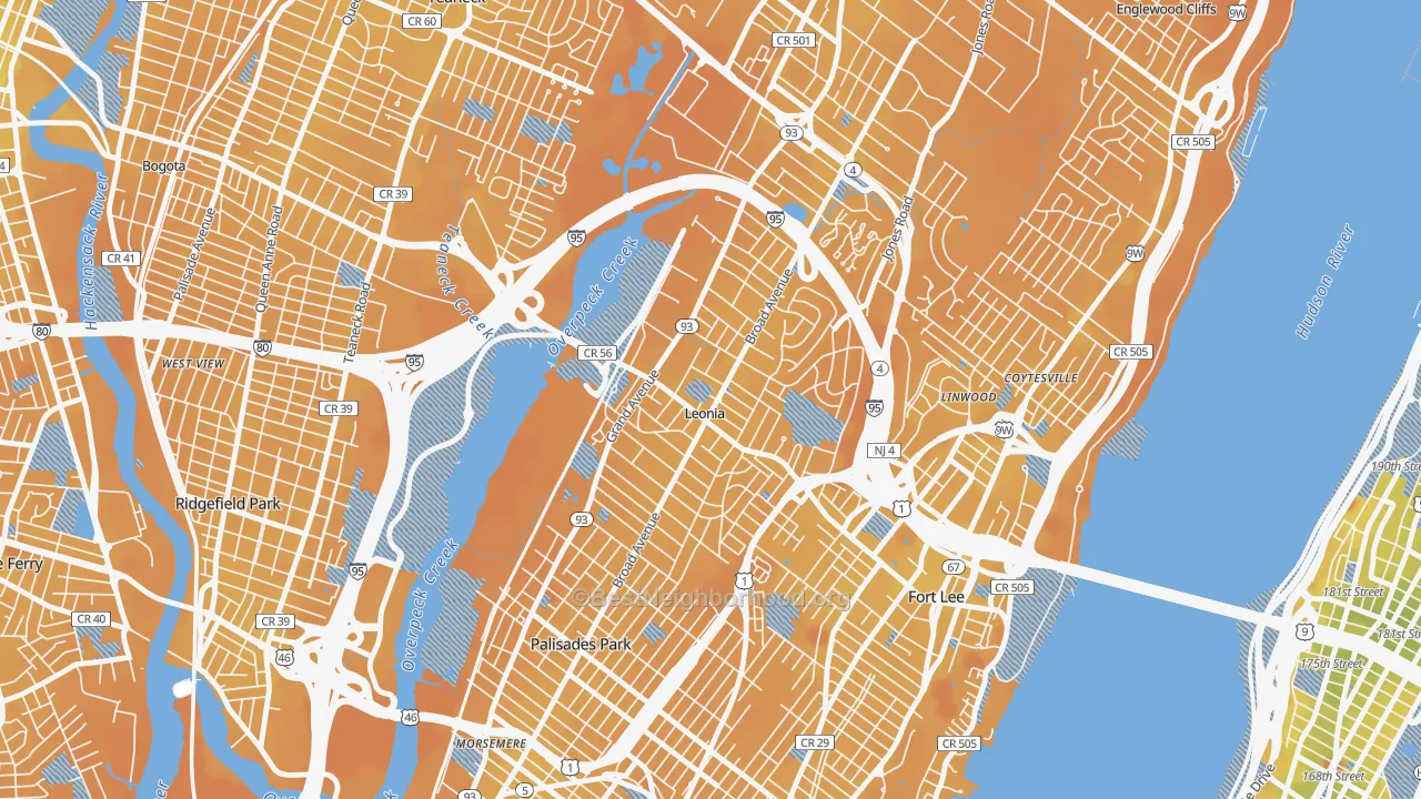 Transit Grade map of 07605, NJ