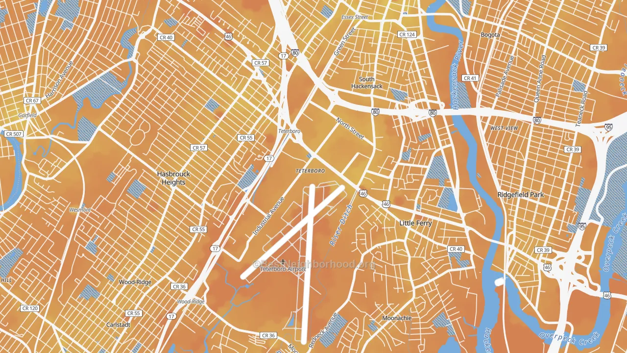 Transit Grade map of 07608, NJ