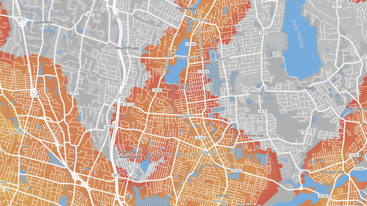 Transit Grade map of 07642, NJ