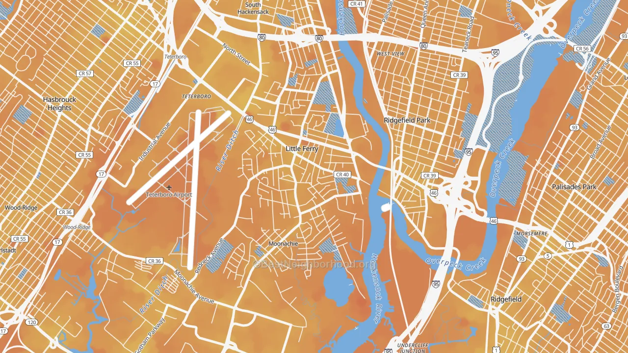 Transit Grade map of 07643, NJ